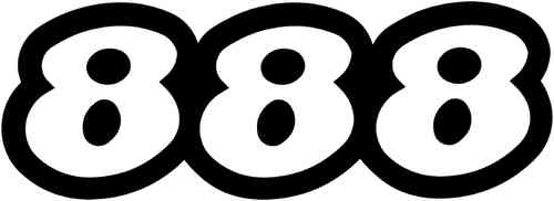 888 (outline) decal