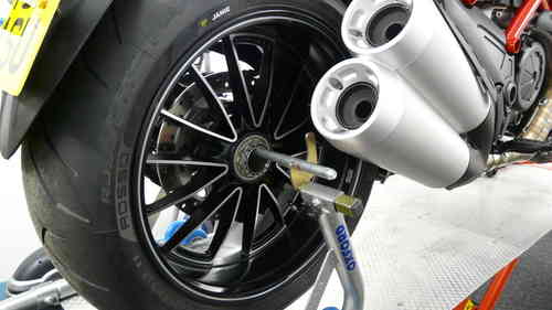 3mm metallic silver rim tapes fitted to a DUCATI DIAVEL